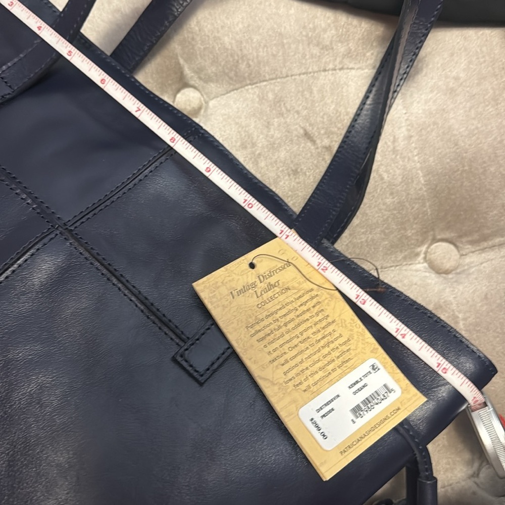 Patricia Nash Ocean Blue Leather Tote Bag, new - Picture 9 of 13